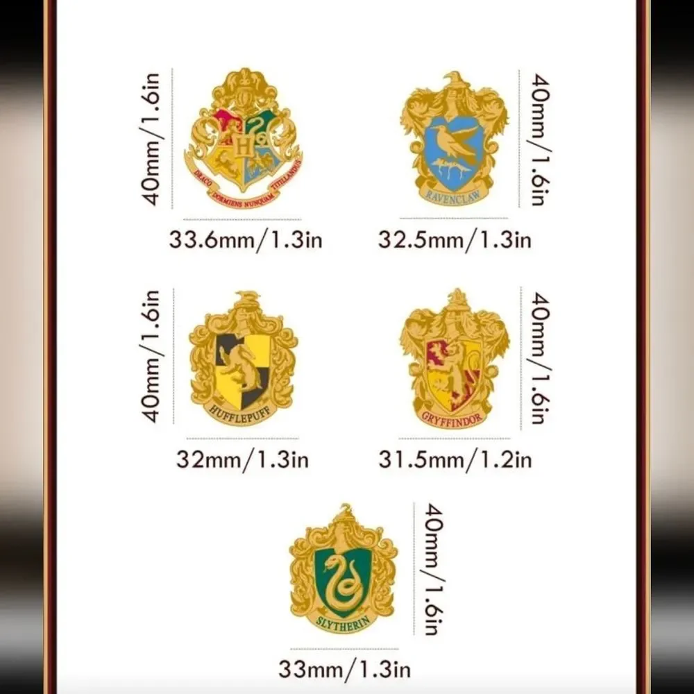 Harry Potter Hogwarts House Enamel Pins - Set Of 5